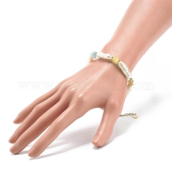 Collier et bracelet en perles d'imitation ABS et éclats de pierres précieuses mélangées naturelles&nbsp;SJEW-JS01242