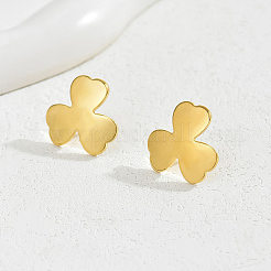 Boucles d'oreilles à tige en acier inoxydable 201 à la mode avec trèfle irrégulier&nbsp;BM5388