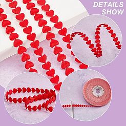 Ruban coeur en polyester&nbsp;OCOR-WH0079-04A