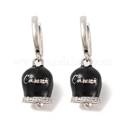 Creolen aus Messing und Emaille mit Glockenmotiv für Damen EJEW-U015-25P-D