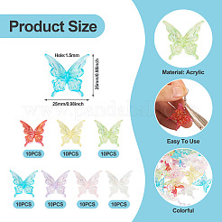 70pcs 7 Farben transparente Acrylperlen&nbsp;OACR-TA0003-44