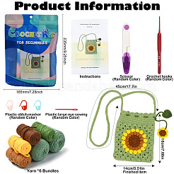 1 Schachtel DIY-Stricksets für Sonnenblumentaschen für Anfänger&nbsp;DIY-CJ0002-53