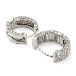 Orecchini a cerchio da donna in ottone con micro pavé di zirconi cubici&nbsp;EJEW-D086-06P
