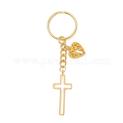 Schlüsselanhänger aus Metall mit Kreuz und Herz&nbsp;KEYC-JKC01456