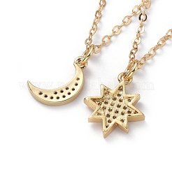 Ensembles de collier pendentif en laiton zircon cubique micro pavé&nbsp;NJEW-JN02671
