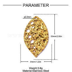Pendentifs texturés en acier inoxydable 304&nbsp;STAS-OY016-49G