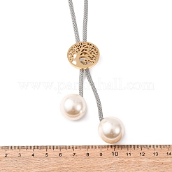 Colliers lariat arbre de vie en acier inoxydable 304 pour femmes&nbsp;NJEW-B149-04GP-01