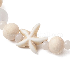 3 bracelet extensible en perles de turquoise synthétique&nbsp;BJEW-JB11127