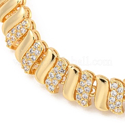 Bracelets à maillons en laiton doré avec micro pavé de zircone cubique&nbsp;BJEW-P314-A08-G