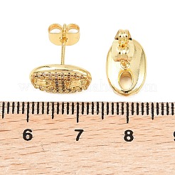 Messing Micro Pave klare Zirkonia Ohrstecker&nbsp;EJEW-F405-10G