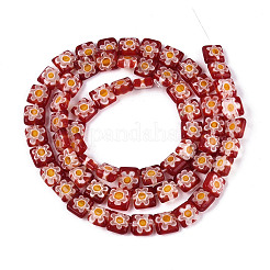 Chapelets de perles vernissées de millefiori manuelles&nbsp;LAMP-T022-10A