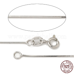 Anlaufgeschützte rhodinierte Schlangenkettenhalsketten aus Sterlingsilber&nbsp;NJEW-M153-15A-20