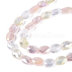 Stränge aus galvanisierter Jade-Imitation und undurchsichtigen sowie transparenten Glasperlen&nbsp;EGLA-Q135-6x8MM-01D