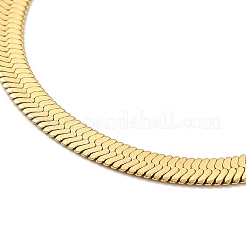 Collana a spina di pesce in acciaio inossidabile 304 placcata ionica (ip) per uomo e donna&nbsp;NJEW-E076-03C-G