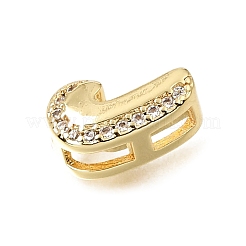 Barrettes d'espacement initiales en laiton micro-pavé de zircone cubique transparente&nbsp;KK-E802-34G-J