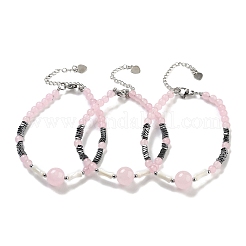 Braccialetti da donna con pietre naturali miste rotonde&nbsp;BJEW-K251-02