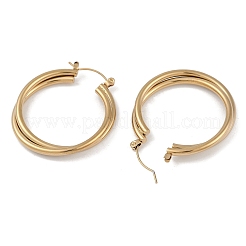 Boucles d'oreilles créoles en acier inoxydable 201 avec placage sous vide PVD&nbsp;EJEW-I309-58A-G