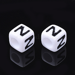 Cuentas de letras de acrílico de agujero horizontal&nbsp;X-PL37C9129-Z