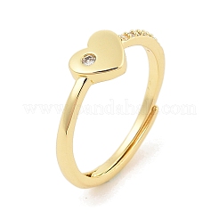 Verstellbare Fingerringe aus Messing mit Mikropflaster und Zirkonia für Damen&nbsp;RJEW-U032-05G