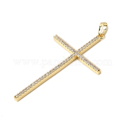 Colgantes grandes de latón con pavé de circonio cúbico&nbsp;ZIRC-L067-16-G-NR