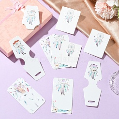120 stücke 4 arten bunte feder gedruckt karton papier schmuck display karten für ohrringe halsketten armbänder&nbsp;CDIS-YW0001-13