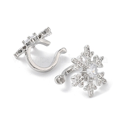 Anneau à clipser en laiton plaqué micro pavé de zircone cubique&nbsp;EJEW-C081-05P