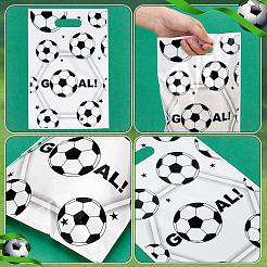 100 busta regalo in plastica con stampa di calcio e manico con foro fustellato&nbsp;ABAG-WH0045-101B