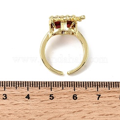 Anelli aperti con polsino in vetro&nbsp;RJEW-P178-01A-G