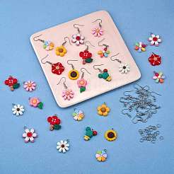 Kit per la creazione di orecchini pendenti con fiore 3d fai da te&nbsp;DIY-SZ0008-56