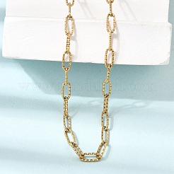 Collane a catena testurizzata a graffetta in acciaio inossidabile 304 da 4 mm per uomo e donna&nbsp;SA-CBAB767-09G