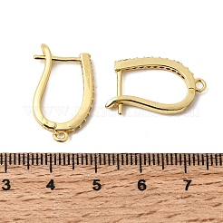 Reperti per orecchini a cerchio in zircone chiaro con micro pavé di ottone&nbsp;KK-A289-05G