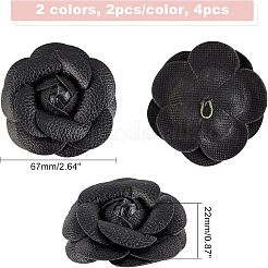 4 stücke 2 farben pu leder künstliche blume ornament zubehör&nbsp;FIND-CA0004-81