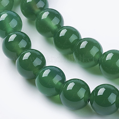 Natürliche grüne Onyx Achat Perlen Stränge&nbsp;X-G-G583-10mm-11