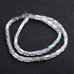 Ab Farbe überzog facettiert Quaders galvanisieren Glasperlen Stränge&nbsp;EGLA-F109-A01