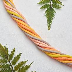 10 Strang 5 Farben flache runde handgemachte Polymer Clay Perlen&nbsp;CLAY-SZ0002-02A