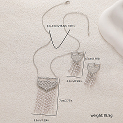 Elegante set di orecchini e collane in ottone micro pavé e zirconi cubici in stile mediorientale per donna&nbsp;AS5342