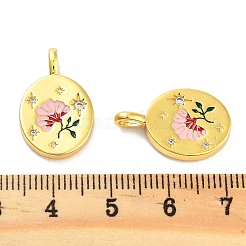 Placage de crémaillère en laiton micro pavé pendentifs en zircone cubique claire&nbsp;X-KK-M293-30G