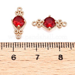 Facettierte Glasverbinder-Charms aus Messing mit Pavé-Fassung&nbsp;FIND-T070-03E