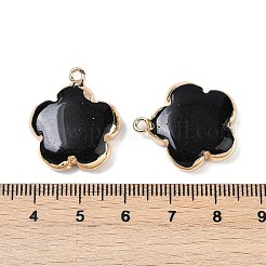 Natürlichen schwarzen Stein-Anhänger&nbsp;G-P566-01G-11