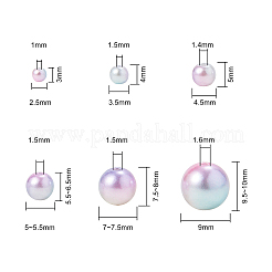 Regenbogen ABS Kunststoff Nachahmung Perlen&nbsp;OACR-CJ0001-01