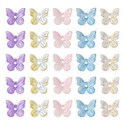 50 pz 5 colori ciondoli in vetro verniciato a spruzzo trasparente&nbsp;GLAA-FS0001-05