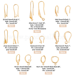 40 pièce de 8 boucles d'oreilles créoles en laiton écologique plaquées de style rack&nbsp;KK-FH0004-08