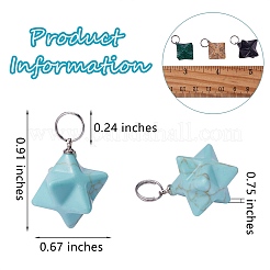 10pcs 10 colgantes de piedras preciosas naturales y sintéticas de estilo&nbsp;G-SZ0001-58
