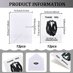 12 Stück Papier-Dankeskarte zur Hochzeit&nbsp;AJEW-GA0010-04