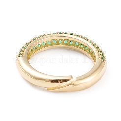 Verstellbare Messing-Micro pave Zirkonia Manschettenringe&nbsp;RJEW-L098-007-G