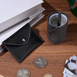 2 bolsa para guardar monedas de piel sintética de PVC de 2 estilos con botón a presión de aleación.&nbsp;ABAG-CL0001-65
