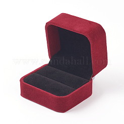 Scatole ad anello quadrate in velluto&nbsp;VBOX-WH0002-03A