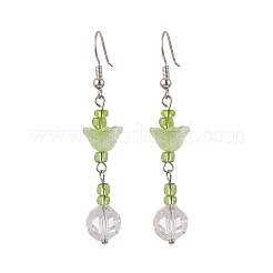 Glas Blume baumeln Ohrringe&nbsp;EJEW-JE06537