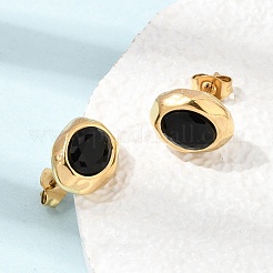 6 paire de boucles d'oreilles puces en acier inoxydable 304 serties de zirconiums cubiques&nbsp;SA-CBADCF0-04G-03