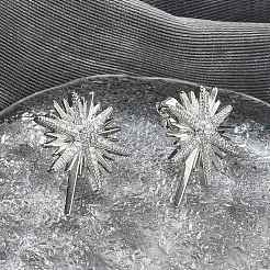 Latón micro pave aretes de circonita cúbica transparente&nbsp;KK-B124-13P